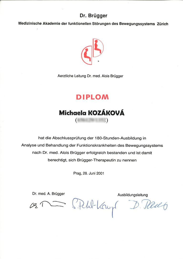 Certifikát odborné způsobilosti 2 – Michaela Kozáková