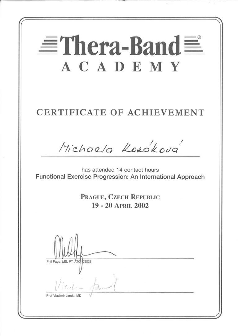 Certifikát odborné způsobilosti 9 – Michaela Kozáková